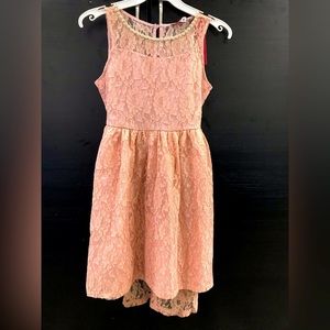 Big Girl Sleeveless Lace Pearl Graduation Easter Party Wedding Flower Girl Dress